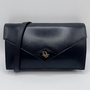 Christian Dior vintage black crossbody envelope style bag. All leather